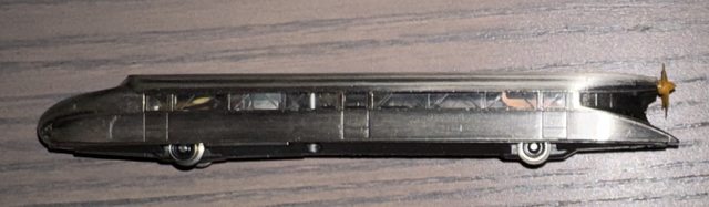 Schienenzeppelin, silber, Propellerantrieb