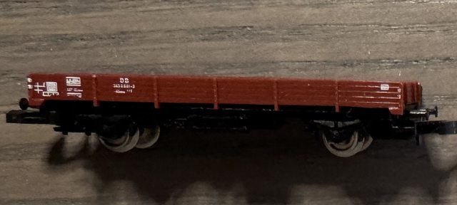 Niederbordwagen Klms 440 der DB, rotbraun